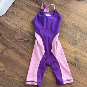 Speedo Purple and Pink Racing Stitched Suit